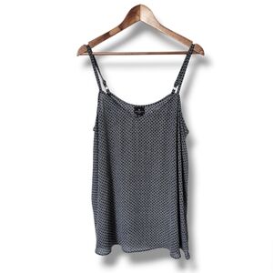 Worthington Polka-Dot Spaghetti Strap Swing Tank Top | 1X